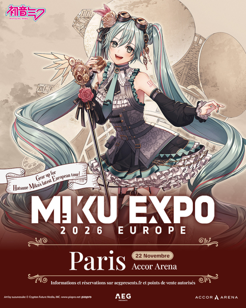 Hatsune Miku en concert à Paris Bercy en novembre 2026