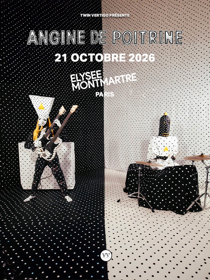 Angine de Poitrine, le duo québécois décalé, en concert à l'Élysée Montmartre à Paris en octobre 2026