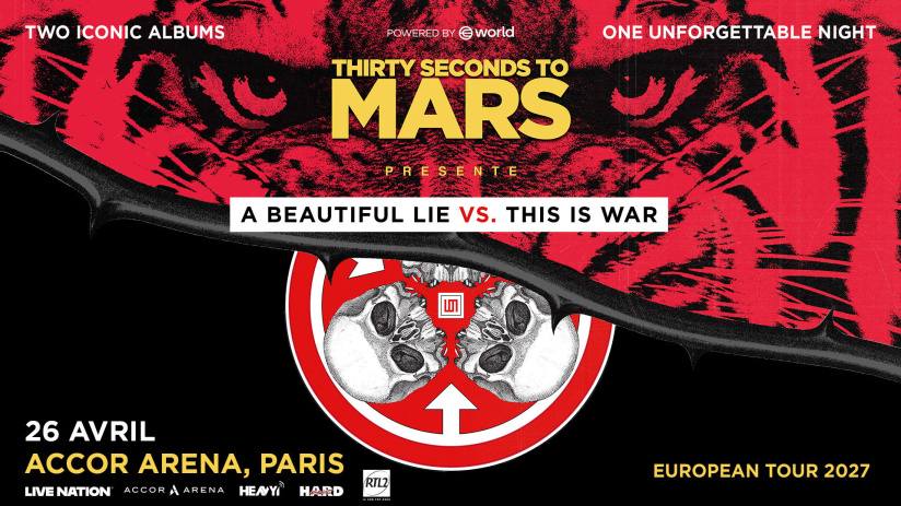 Thirty Seconds to Mars, le groupe de Jared Leto, en concert à Paris Bercy en avril 2027