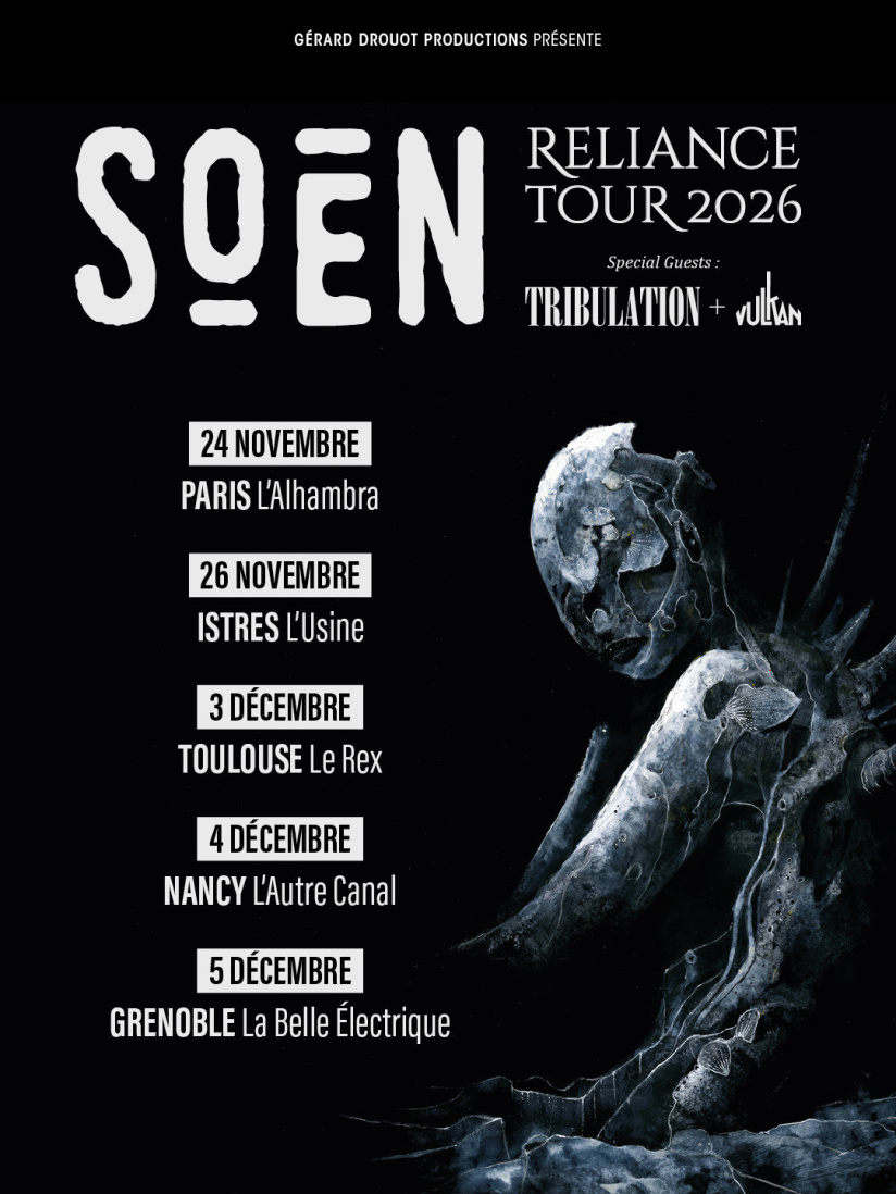 Soen en concert à l'Alhambra à Paris en novembre 2026