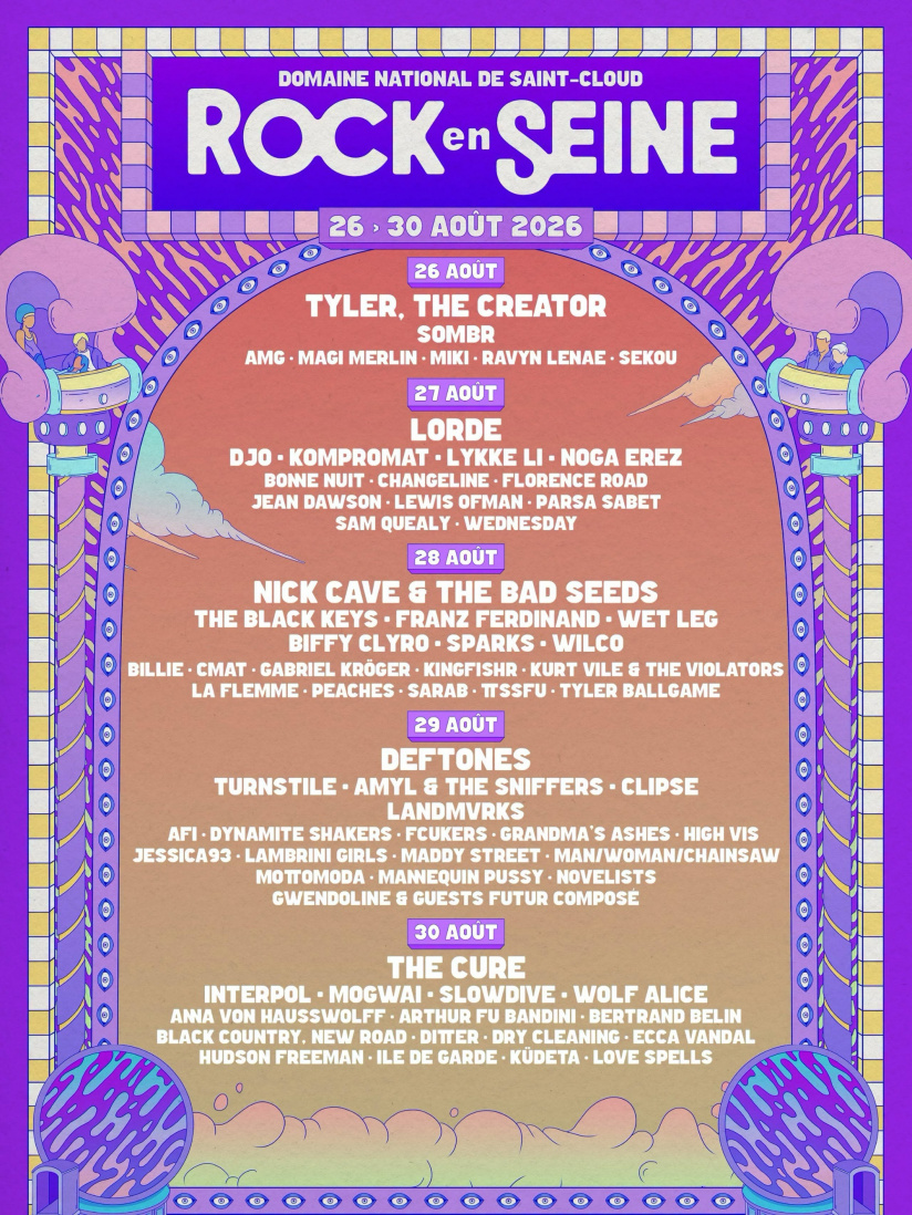 Rock en Seine 2026 : la programmation complète par jour et les horaires des concerts