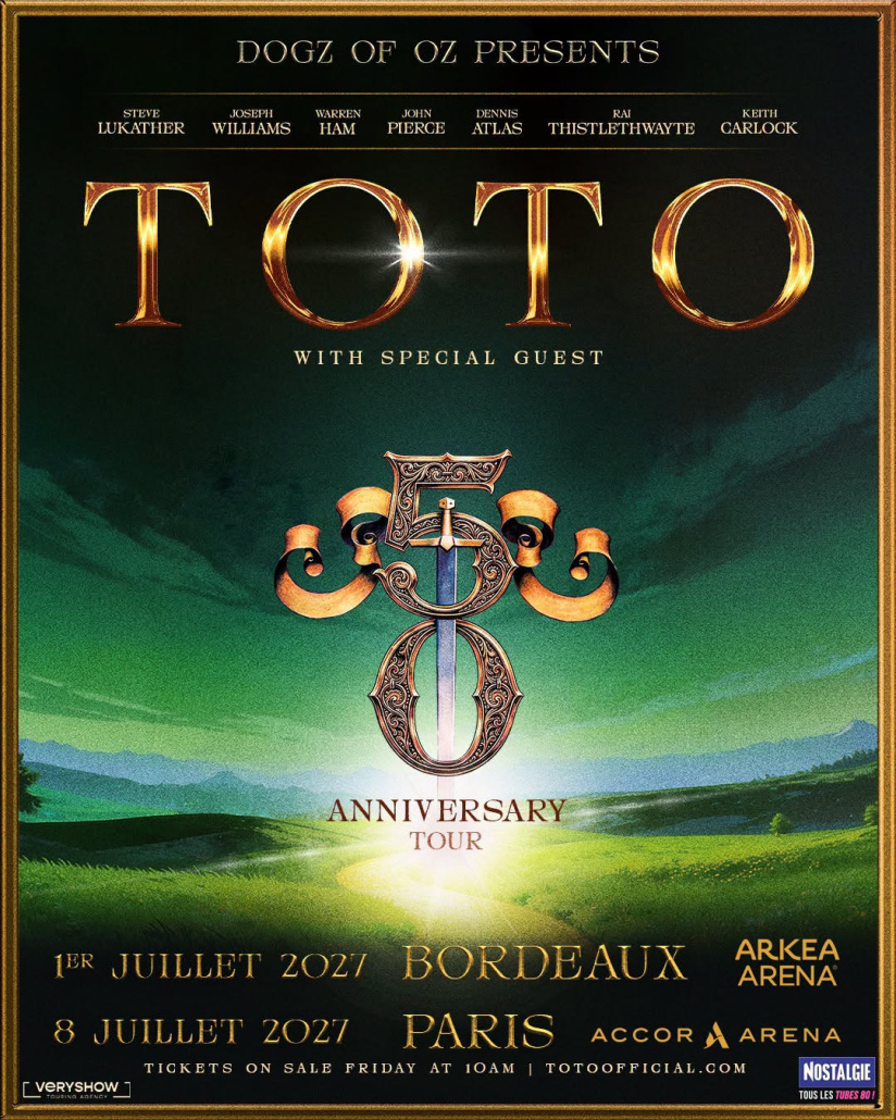 Toto en concert à Paris Bercy en juillet 2027