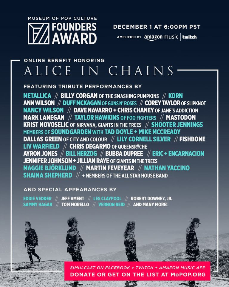 Founders Award 2020 en live stream: Alice in Chains à l’honneur avec Metallica, Korn, Mastodon...