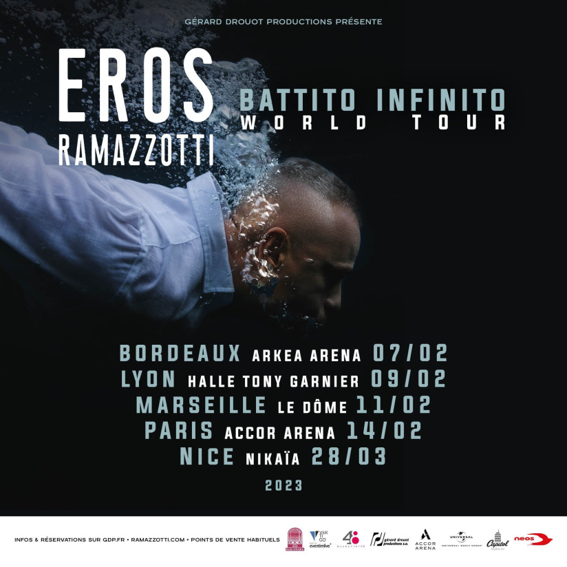 Eros Ramazzotti en concert à l'Accor Arena de Paris en février 2023