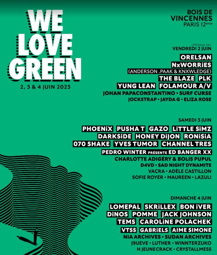 We Love Green 2023 in Paris Orelsan, Lomepal, Gazo... the full programme