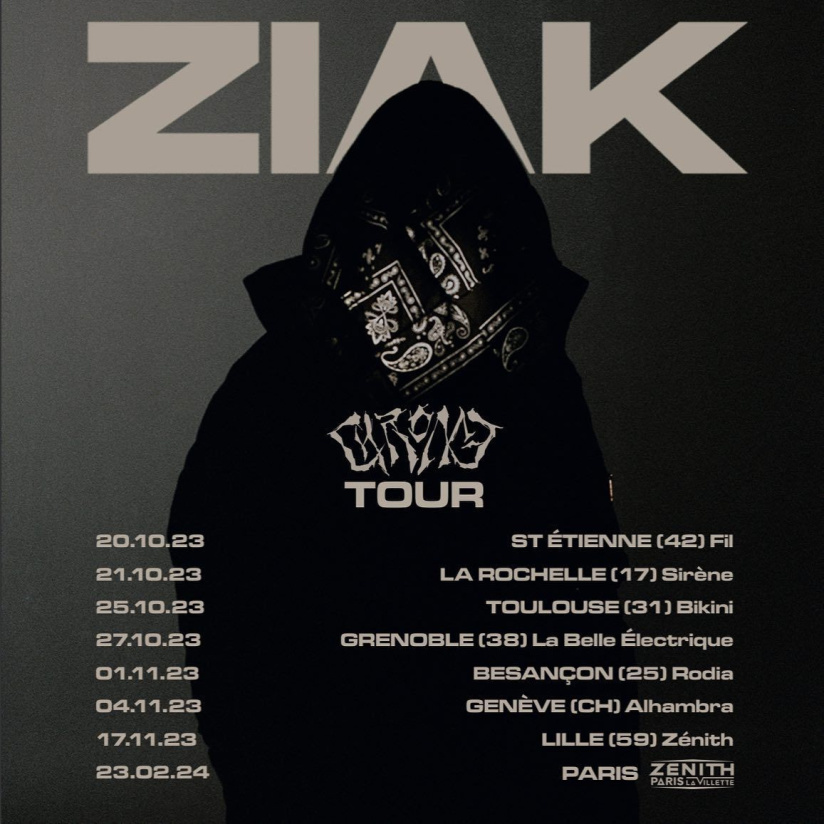Ziak en concert au Zénith de Paris en février 2024