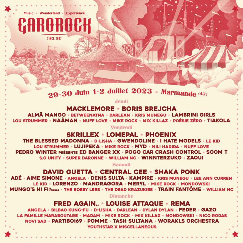 Marmande'de Garorock 2024 Festivali tarihler ve bilet bilgileri