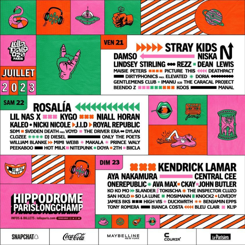 Lollapalooza Paris 2023 voici la programmation complète et les