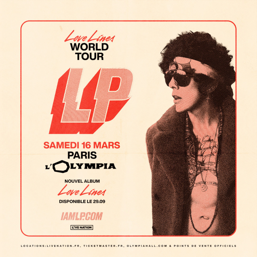 LP en concert à l'Olympia à Paris en mars 2024