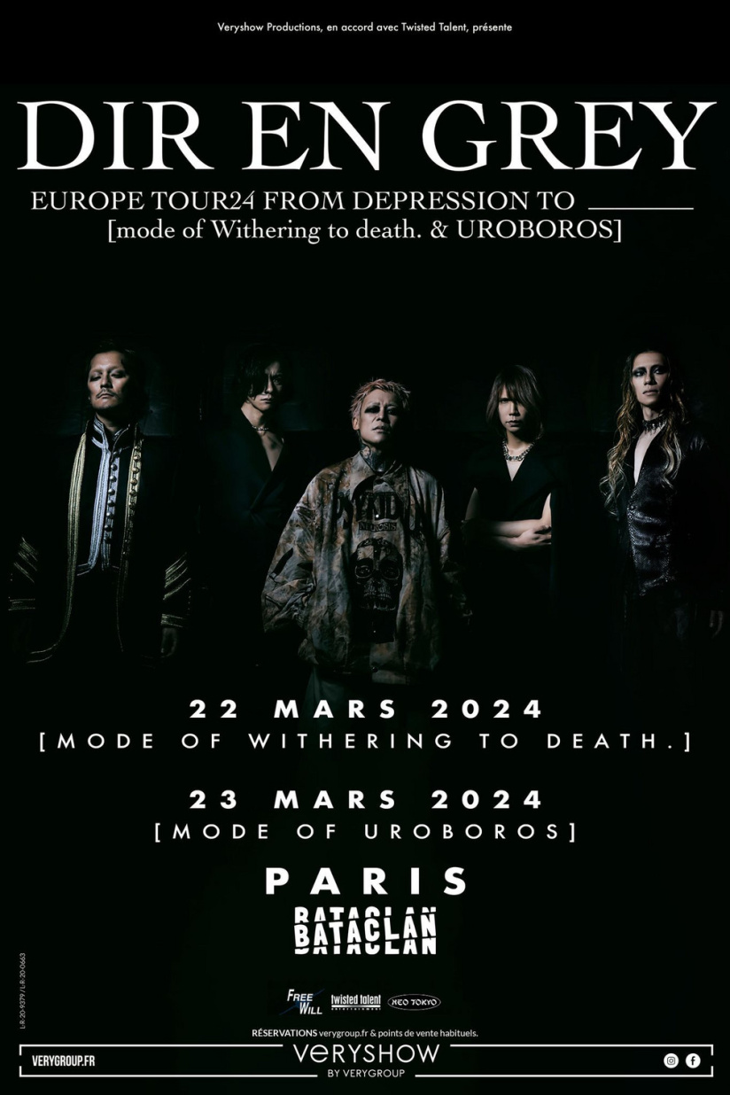Dir En Grey en concert au Bataclan à Paris en mars 2024