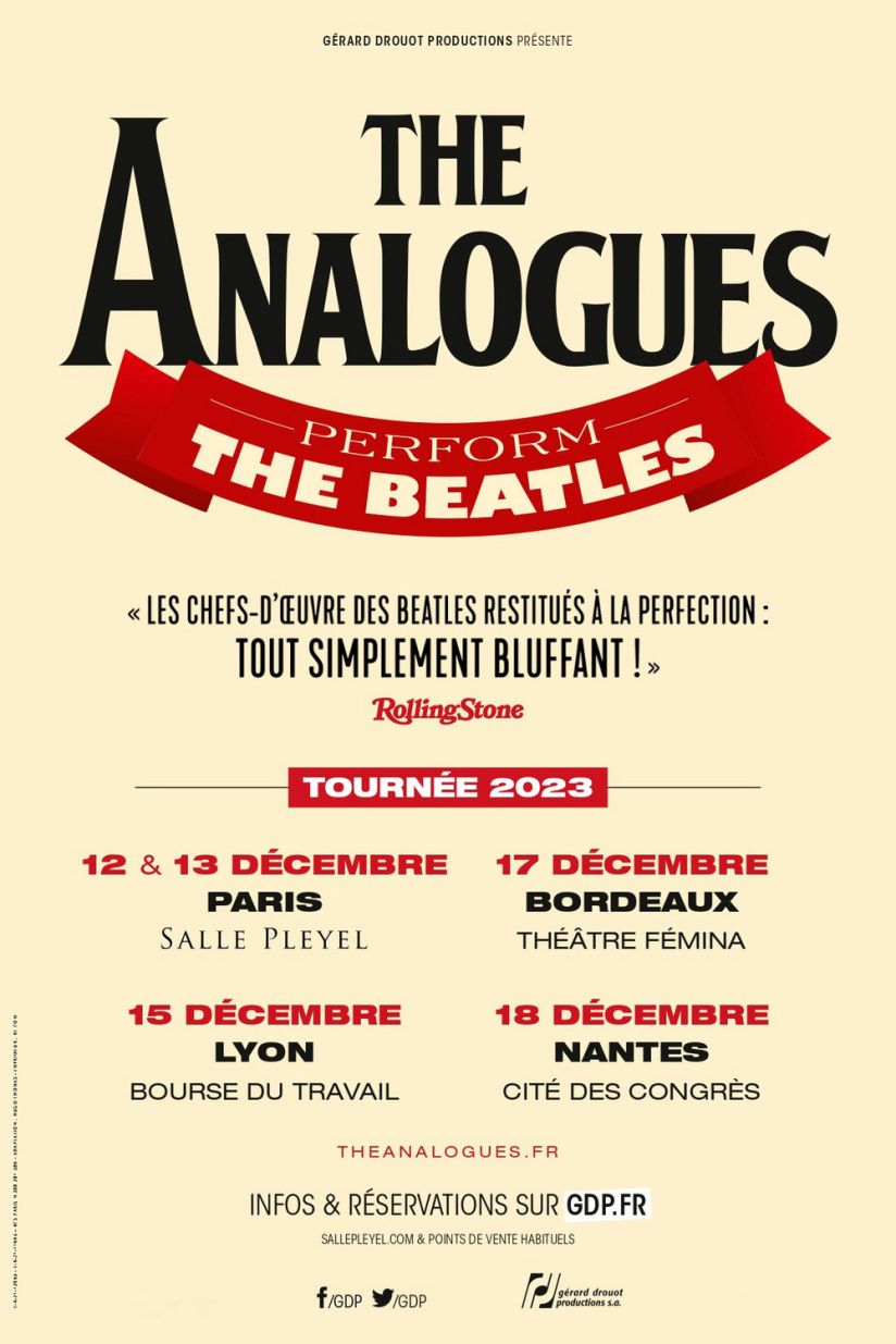 The Analogues : le meilleur des Beatles en concert à la Salle Pleyel en décembre 2023