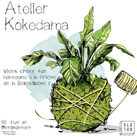 Créez votre kokedama au 88 rue Ménilmontant
