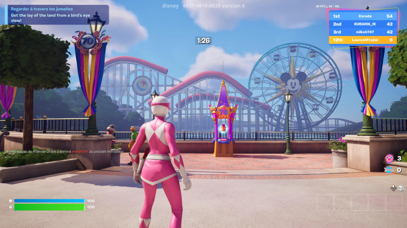 Fortnite Disneyland Game Rush : un mode créatif pour célébrer les 70 ans du parc Disney