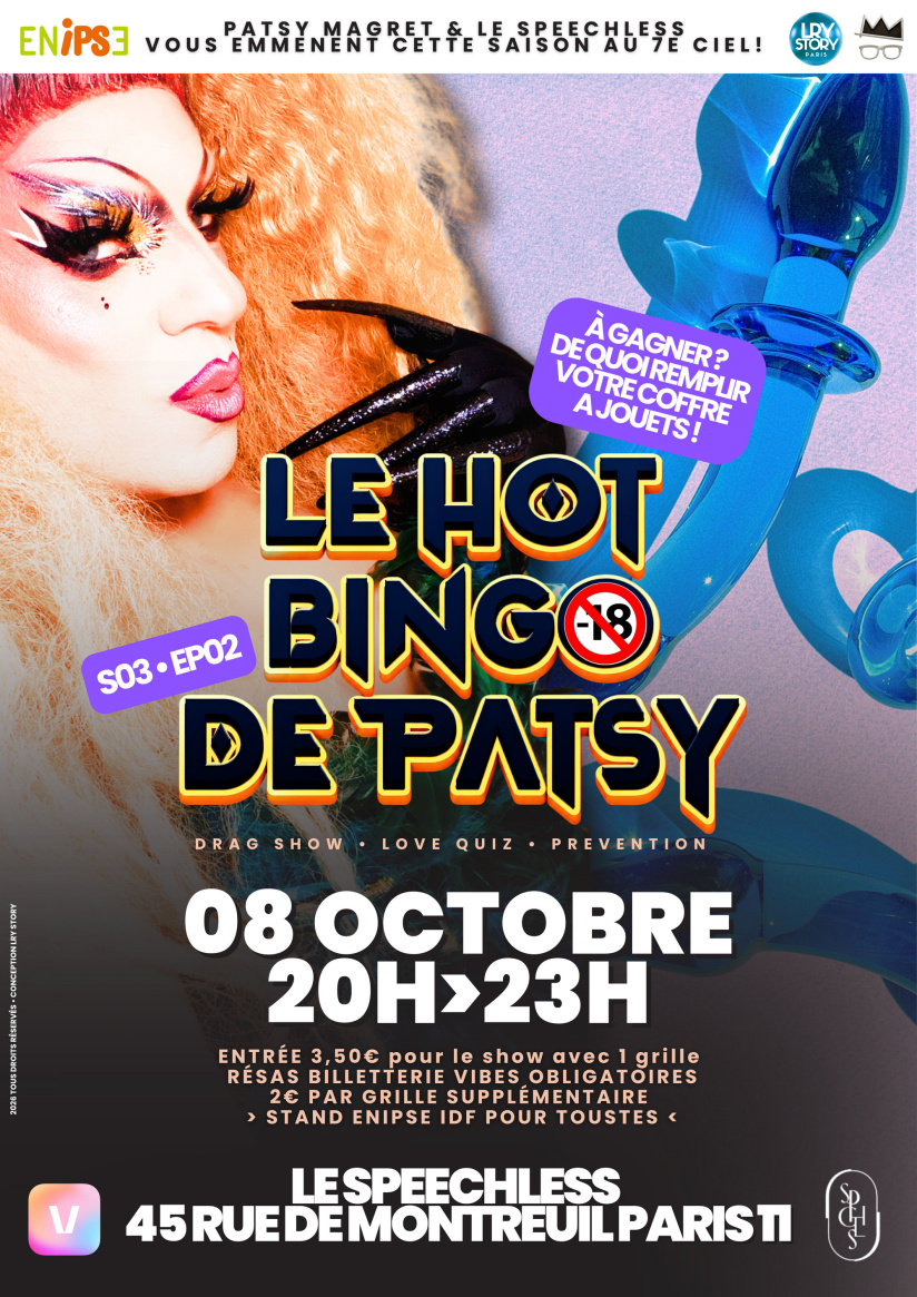 Hot Bingo : le bingo drag de Patsy Magret de retour au Speechless Bar à Paris