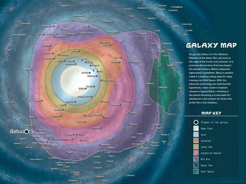 Star Wars : Disney dévoile la carte officielle de la galaxie lointaine, très lointaine