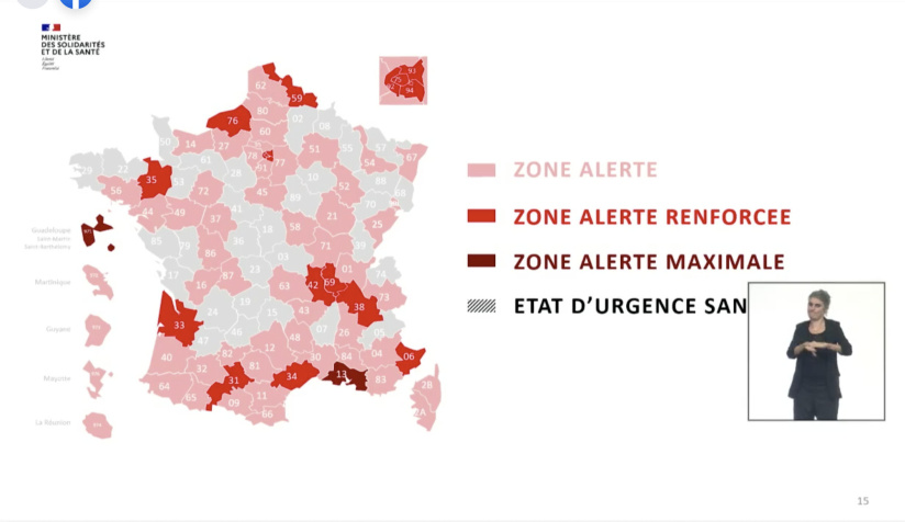 Carte de France Covid le 23 septembre : 90 départements en situation de vulnérabilité