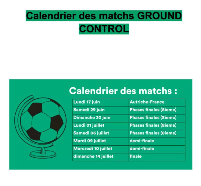 Projection des matchs de l'Euro 2024 à Ground Control et Communale Saint-Ouen