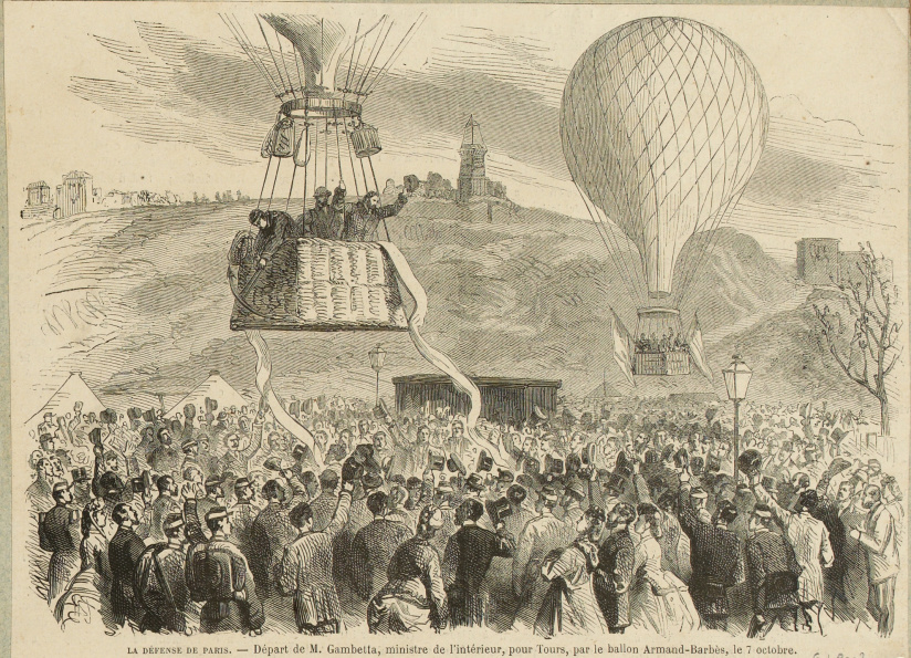 Éphéméride du 7 octobre à Paris : Gambetta s'échappe de Paris assiégé en ballon volant