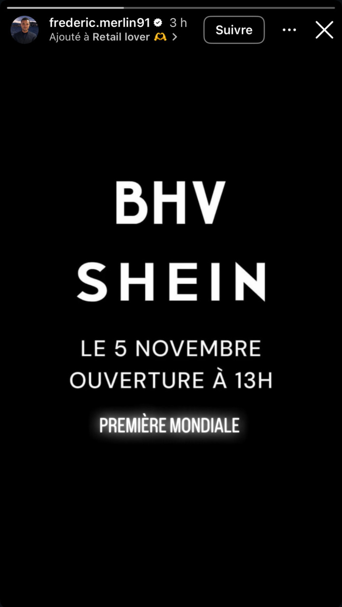 Shein au BHV Marais : ouverture imminente de la première boutique permanente à Paris - la date