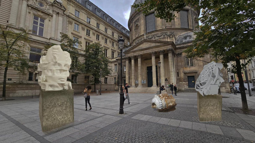 Exposition en plein air des sculptures de Theodoulos Gregoriou, quartier Faubourg Saint Honoré