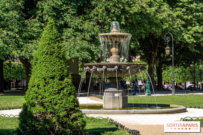 Visuel Paris parc Place des Vosges fontaine