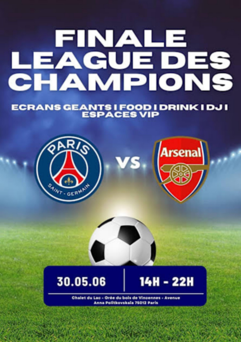 Finale PSG-Arsenal au Chalet du Lac : le match sur écrans géants à Paris