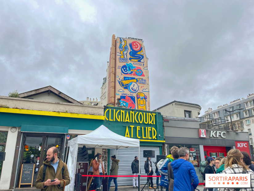 JO : une fresque s'installe dans le 18e pour marquer le lien entre Paris 2024 et Los Angeles 2028﻿