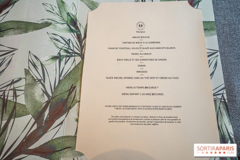 Octave restaurant dans le 16e par Juliette Ju - menu - carte