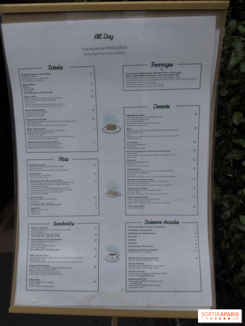 Photos : le Café de la Paix, carte et restaurant