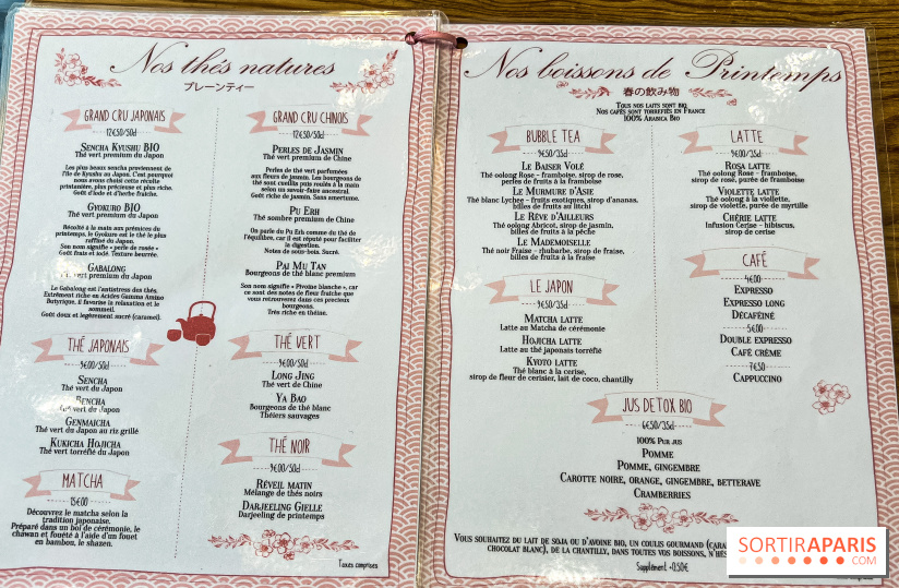 Le brunch du Jardin de Mademoiselle, les photos du menu