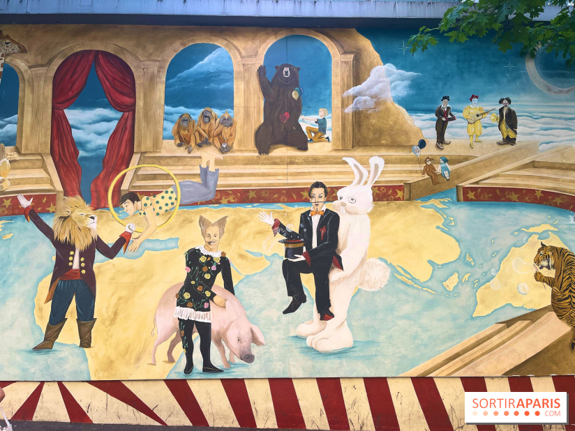 Le saviez-vous ? Un fresque de street art sur le thème du cirque, se cache  à Pigalle