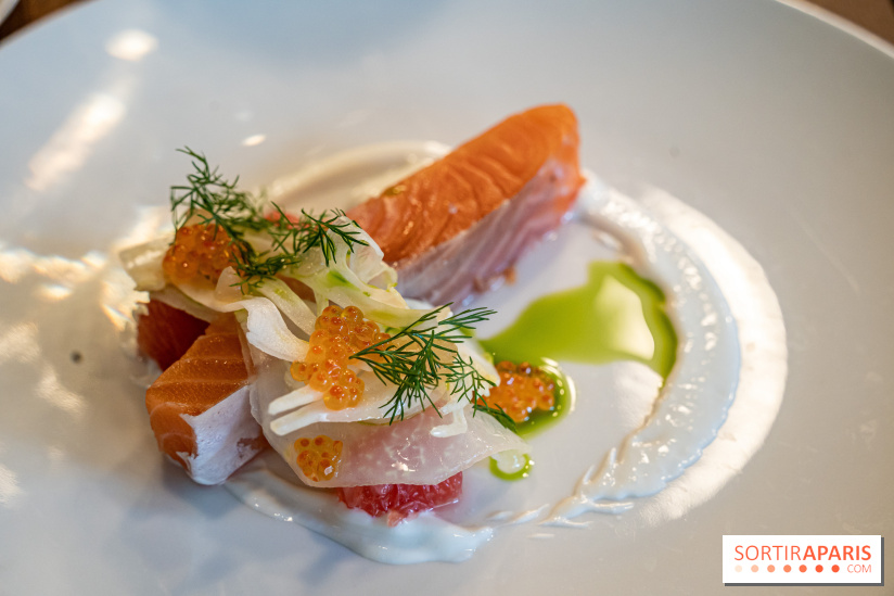 Sphère restaurant Paris 8e - saumon mi-cuit - fenouil