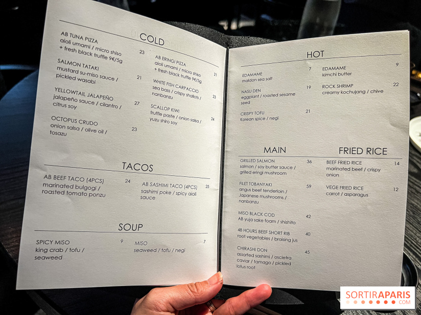 Akira Back - déjeuner en 45 mn - menu - carte