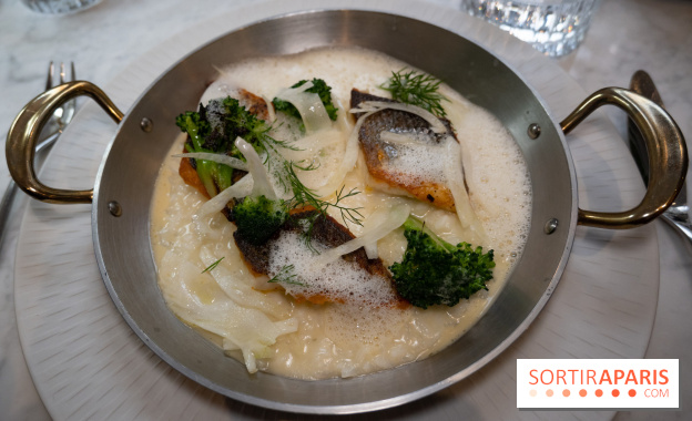 Restaurant le 99 Haussmann - sea bass fillet cooked on skin