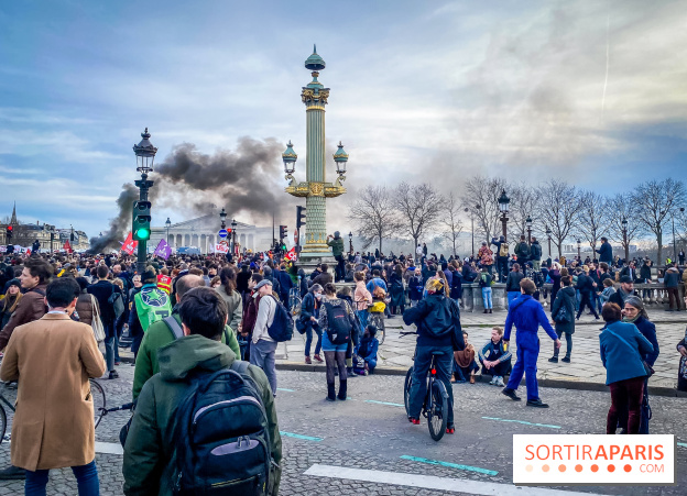 Manifestation Paris - Visuels - Réforme des retraites place Concorde