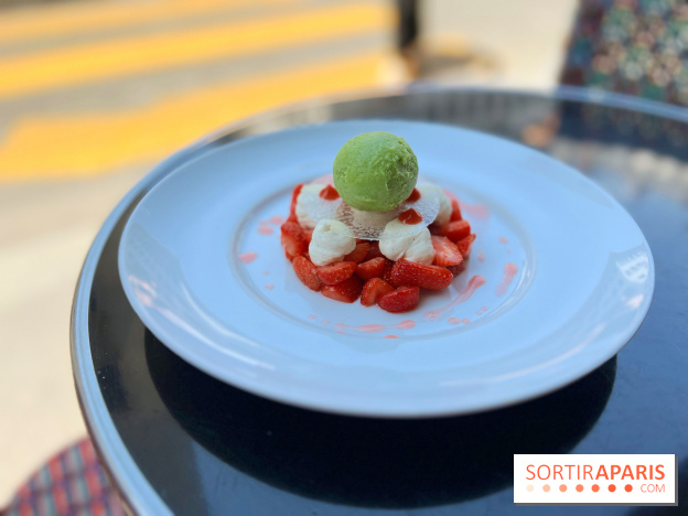 Le Louis Vins - Dessert fraise glace persil