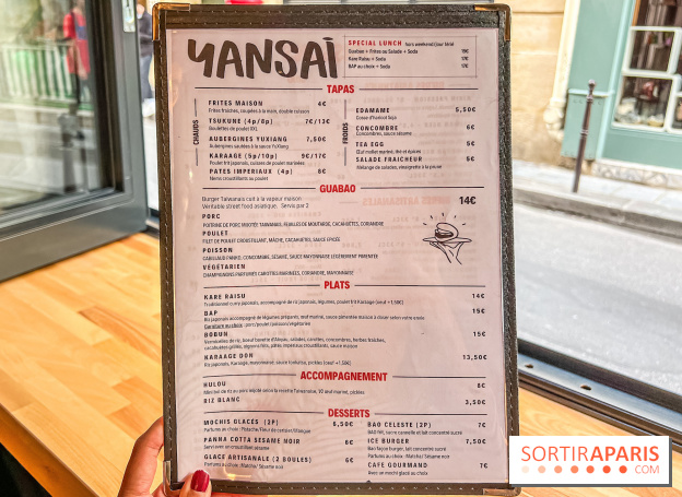 Yansai, restaurant de street Food asiatique rue Gravilliers - Paris 3e - carte - menu
