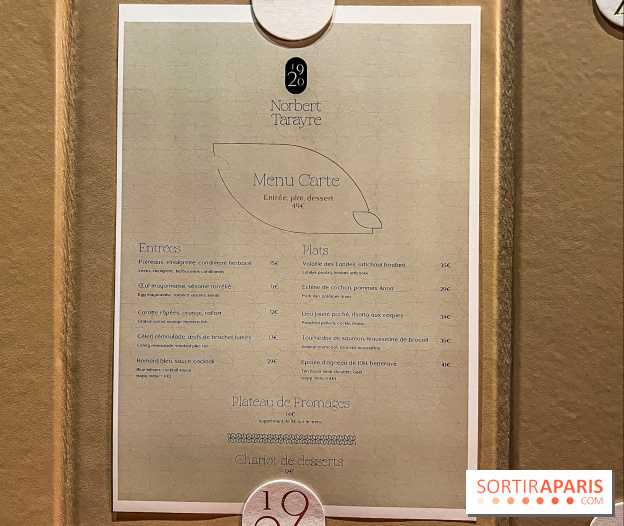 Le 19.20 by Norbert Tarare, le nouveau restaurant du Prince de Galles - photos - menu - carte - tarifs