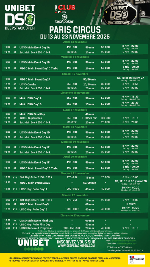 Club Circus : temple du poker à Paris