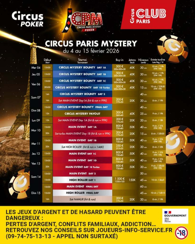 Club Circus : temple du poker à Paris