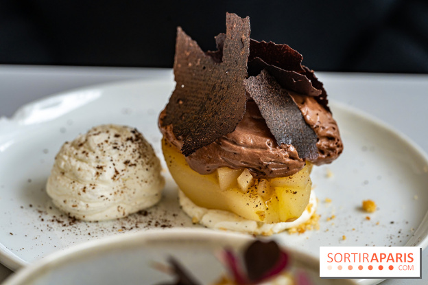 Le Café Mirette, l'excellent resto à la Fondation Pernod, côté Gare Saint-Lazare - poire confite à la vanille