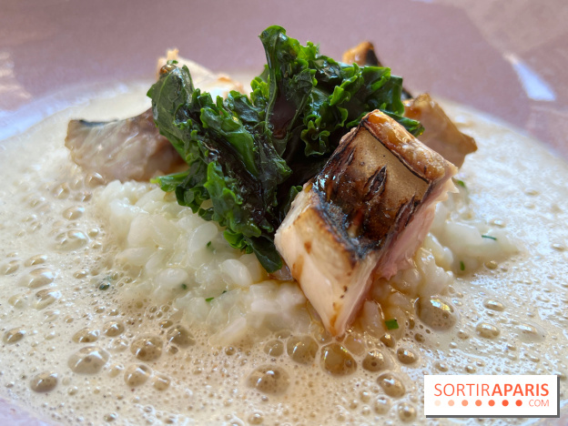 Petit Boutary - Risotto, chou kale, maquereau flambé