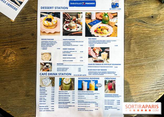 Brunch indien à Paris par Baranaan et Pingwoo - carte - menu