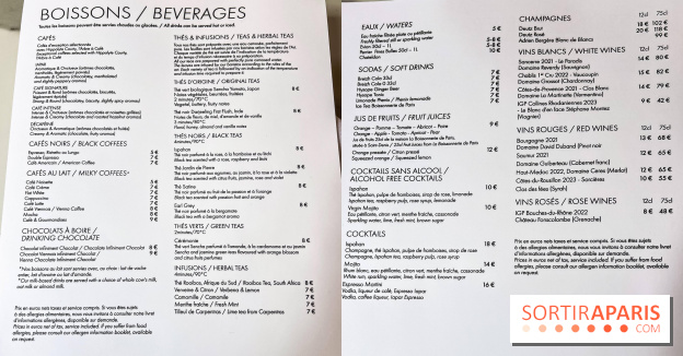 Le Café et la Pâtisserie Pierre Hermé à Versailles - Hôtel Les Lumières - carte - menu