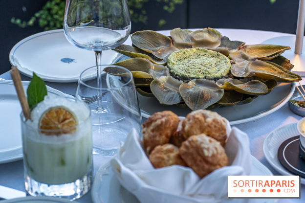La terrasse dans un jardin avec vue Tour Eiffel du Marguerite 1606 au Domaine de la Reine Margot - A7C1349