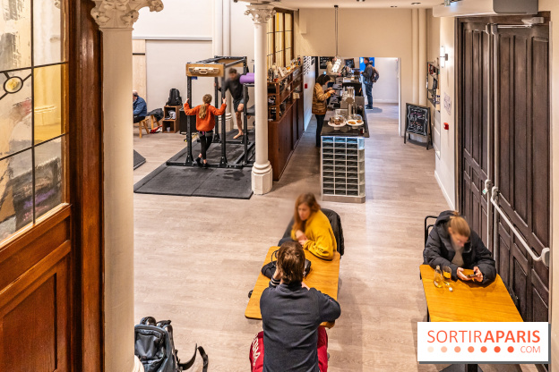 Climbing District Sèvres-Lecourbe, la salle d'escalade dans l'ancienne église Sainte-Rita dans le 15e - A7C2055