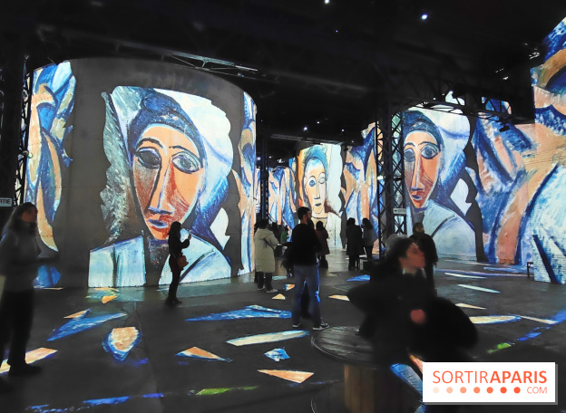 Picasso à l'Atelier des Lumières - Buste de femme ou de marin, 1907, © Succession Picasso 2024, © GrandPalaisRmn (musée national Picasso-Paris) / Adrien Didierjean