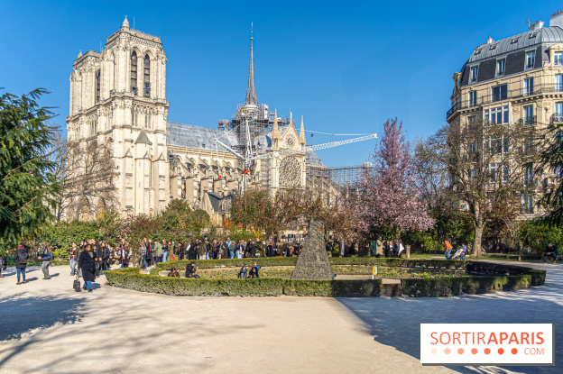 Le Square Viviani devant Notre-Dame de Paris