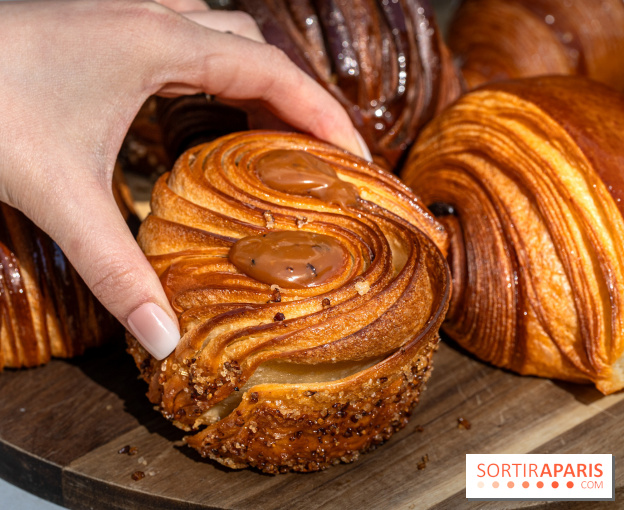 La boulangerie de Christophe Louie lance les nouvelle viennoiseries folles d'Anthony Nguyen - Roulé Choco et caramel Hochicha