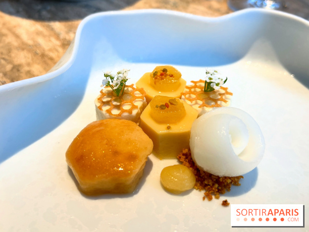 Restaurant Alan Geaam - Le lait au Miel Cédrat confit, baba aux agrumes, fleur d'oranger